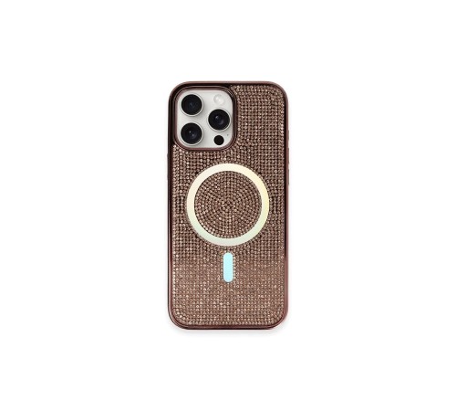 iPhone 16 Pro Kılıf Diamond Magsafe Kapak - Pembe iPhone 16 Pro Kılıf Diamond Magsafe Kapak - Pembe