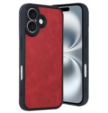 iPhone 16 Kılıf Aras Deri Kapak - Kırmızı