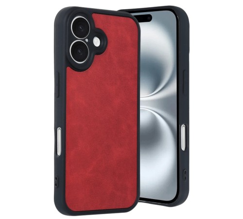 iPhone 16 Kılıf Aras Deri Kapak - Kırmızı iPhone 16 Kılıf Aras Deri Kapak - Kırmızı