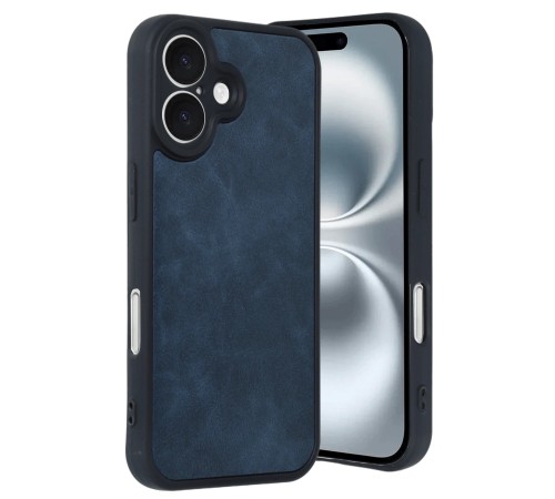iPhone 16 Kılıf Aras Deri Kapak - Lacivert iPhone 16 Kılıf Aras Deri Kapak - Lacivert