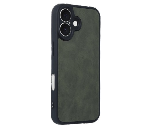 iPhone 16 Kılıf Aras Deri Kapak - Koyu Yeşil iPhone 16 Kılıf Aras Deri Kapak - Koyu Yeşil