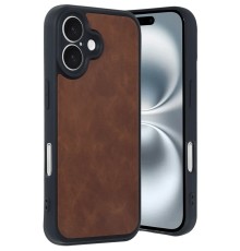 iPhone 16 Kılıf Aras Deri Kapak - Taba
