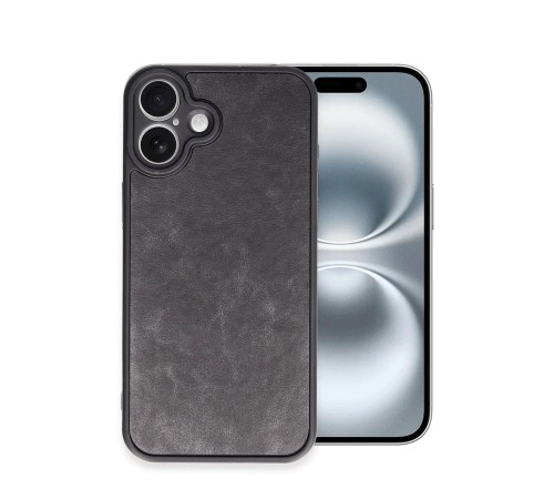 iPhone 16 Plus Kılıf Aras Deri Kapak - Siyah iPhone 16 Plus Kılıf Aras Deri Kapak - Siyah