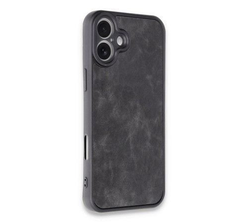 iPhone 16 Plus Kılıf Aras Deri Kapak - Siyah iPhone 16 Plus Kılıf Aras Deri Kapak - Siyah