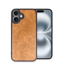iPhone 16 Plus Kılıf Aras Deri Kapak - Taba