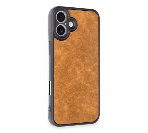 iPhone 16 Plus Kılıf Aras Deri Kapak - Taba iPhone 16 Plus Kılıf Aras Deri Kapak - Taba