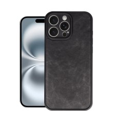 iPhone 16 Pro Kılıf Aras Deri Kapak - Siyah