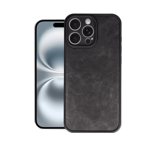 iPhone 16 Pro Kılıf Aras Deri Kapak - Siyah iPhone 16 Pro Kılıf Aras Deri Kapak - Siyah