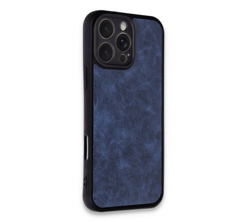iPhone 16 Pro Kılıf Aras Deri Kapak - Lacivert iPhone 16 Pro Kılıf Aras Deri Kapak - Lacivert