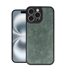 iPhone 16 Pro Kılıf Aras Deri Kapak - Koyu Yeşil