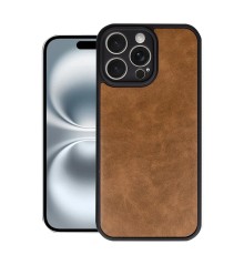 iPhone 16 Pro Kılıf Aras Deri Kapak - Taba
