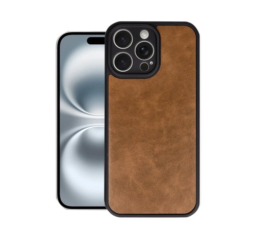 iPhone 16 Pro Kılıf Aras Deri Kapak - Taba iPhone 16 Pro Kılıf Aras Deri Kapak - Taba