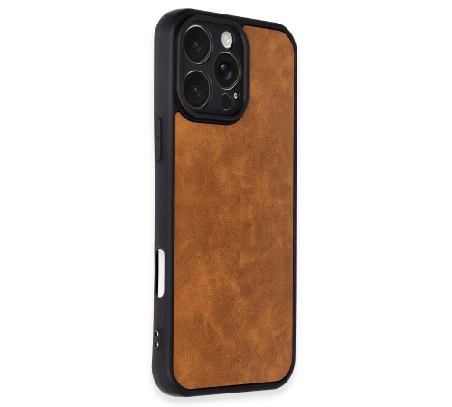 iPhone 16 Pro Kılıf Aras Deri Kapak - Taba iPhone 16 Pro Kılıf Aras Deri Kapak - Taba