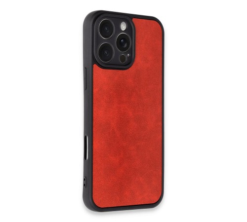 iPhone 16 Pro Max Kılıf Aras Deri Kapak - Kırmızı iPhone 16 Pro Max Kılıf Aras Deri Kapak - Kırmızı
