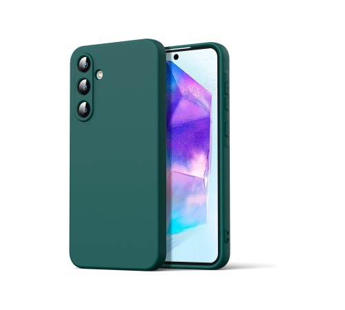 Samsung Galaxy A16 5G Kılıf Nano içi Kadife Silikon - Koyu Yeşil