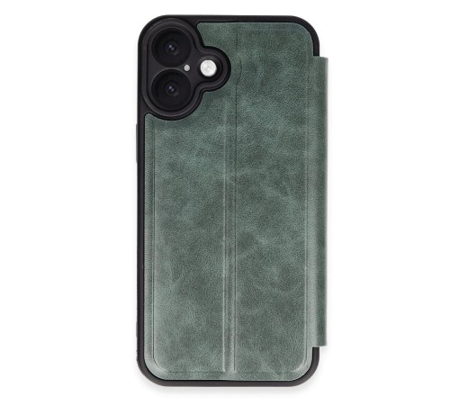 iPhone 16 Kılıf Flip Cover - Koyu Yeşil