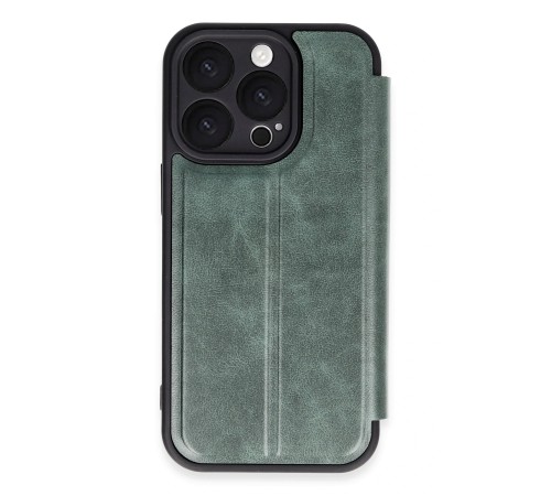 iPhone 16 Pro Kılıf Flip Cover - Koyu Yeşil