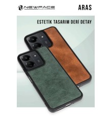 Xiaomi Redmi 14C Kılıf Aras Deri Kapak - Siyah