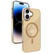 iPhone 16 Stella PC Sert Magsafe Kılıf - Gold