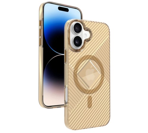 iPhone 16 Stella PC Sert Magsafe Kılıf - Gold iPhone 16 Stella PC Sert Magsafe Kılıf - Gold