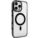 iPhone 16 Pro Max Gleam PC Sert Magsafe Kılıf - Şeffaf-Siyah