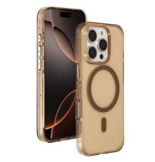 iPhone 16 Pro Max Gleam PC Sert Magsafe Kılıf - Şeffaf-Gold