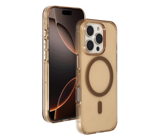 iPhone 16 Pro Max Gleam PC Sert Magsafe Kılıf - Şeffaf-Gold iPhone 16 Pro Max Gleam PC Sert Magsafe Kılıf - Şeffaf-Gold