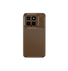 Xiaomi Mi 14T Kılıf Auto Focus Karbon Kapak - Kahverengi