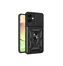 Samsung Galaxy A06 Kılıf Pars Lens Yüzüklü Silikon - Siyah