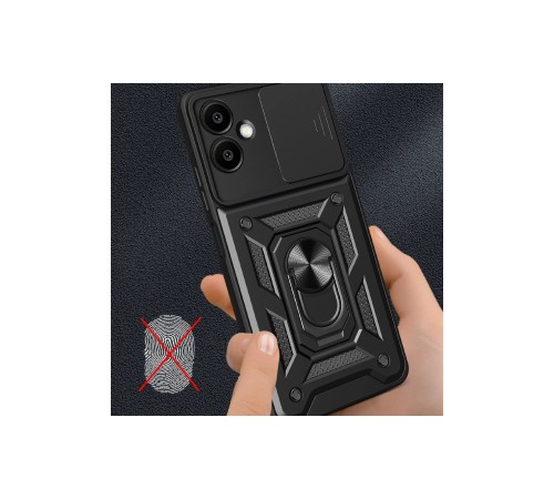 Samsung Galaxy A06 Kılıf Pars Lens Yüzüklü Silikon - Kırmızı