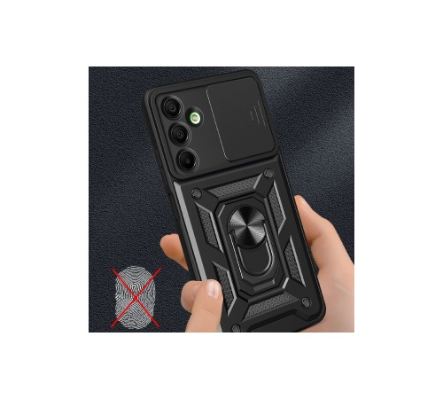 Samsung Galaxy A16 5G Kılıf Pars Lens Yüzüklü Silikon - Siyah
