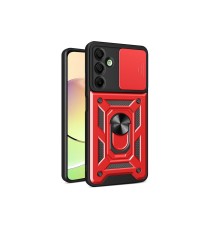 Samsung Galaxy A16 5G Kılıf Pars Lens Yüzüklü Silikon - Kırmızı