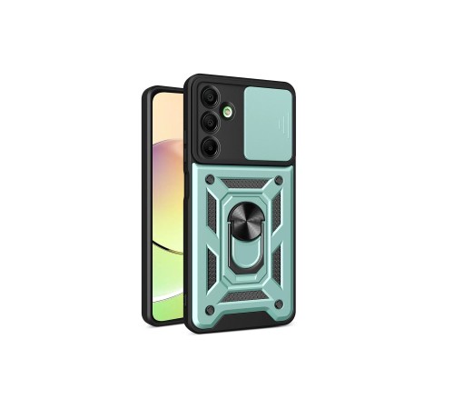 Samsung Galaxy A16 5G Kılıf Pars Lens Yüzüklü Silikon - Yeşil