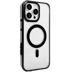 iPhone 15 Pro Gleam PC Sert Magsafe Kılıf - Şeffaf-Siyah
