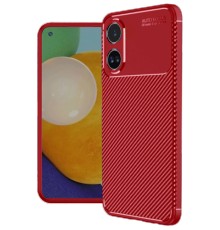 Oppo A38 Kılıf Auto Focus Karbon Kapak - Kırmızı
