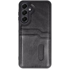 Samsung Galaxy S24 FE Kılıf Sara Kartvizitli Deri Kılıf - Siyah