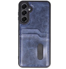 Samsung Galaxy S24 FE Kılıf Sara Kartvizitli Deri Kılıf - Lacivert