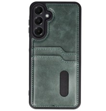 Samsung Galaxy S24 FE Kılıf Sara Kartvizitli Deri Kılıf - Koyu Yeşil