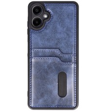 Samsung Galaxy A06 Kılıf Sara Kartvizitli Deri Kılıf - Lacivert