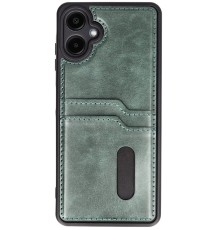 Samsung Galaxy A06 Kılıf Sara Kartvizitli Deri Kılıf - Koyu Yeşil