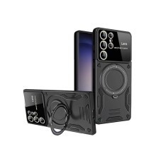 Samsung Galaxy S25 Ultra Kılıf Joy Lens Standlı Kapak - Siyah