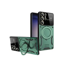 Samsung Galaxy S25 Ultra Kılıf Joy Lens Standlı Kapak - Koyu Yeşil