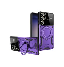 Samsung Galaxy S25 Ultra Kılıf Joy Lens Standlı Kapak - Mor
