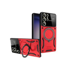 Samsung Galaxy S25 Ultra Kılıf Joy Lens Standlı Kapak - Kırmızı