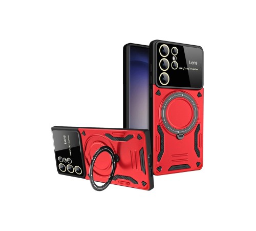 Samsung Galaxy S25 Ultra Kılıf Joy Lens Standlı Kapak - Kırmızı Samsung Galaxy S25 Ultra Kılıf Joy Lens Standlı Kapak - Kırmızı