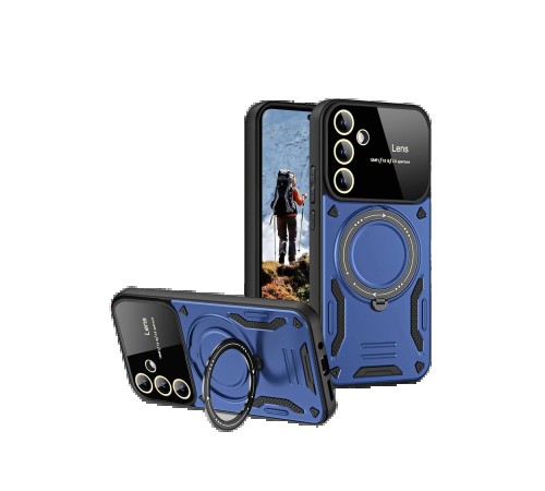 Samsung Galaxy S24 FE Kılıf Joy Lens Standlı Kapak - Lacivert Samsung Galaxy S24 FE Kılıf Joy Lens Standlı Kapak - Lacivert