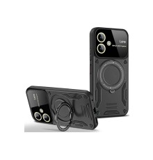 Samsung Galaxy A06 Kılıf Joy Lens Standlı Kapak - Siyah