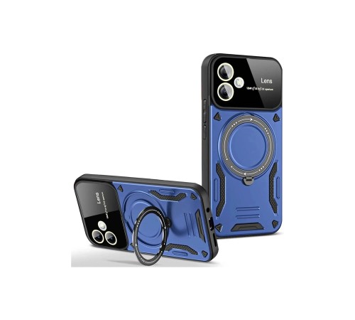 Samsung Galaxy A06 Kılıf Joy Lens Standlı Kapak - Lacivert