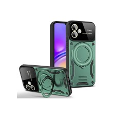 Samsung Galaxy A06 Kılıf Joy Lens Standlı Kapak - Koyu Yeşil