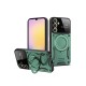 Samsung Galaxy A26 Kılıf Joy Lens Standlı Kapak - Koyu Yeşil